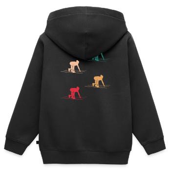 Bunte Welt der Kurzstreckenläuferinnen - Kinder Premium Organic Zip Hoodie - Schwarz - Hinten - AI Model Kid Male (0cm)