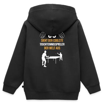 So sieht der coolste Spieler der Welt aus - Kinder Premium Organic Zip Hoodie - Schwarz - Hinten - AI Model Kid Male (0cm)