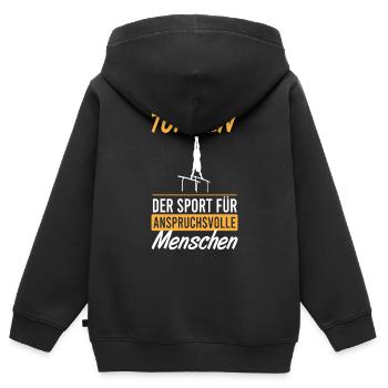 L’élégance sophistiquée de la gymnastique - Sweat Premium à capuche zippé enfant bio - noir - Dos - AI Model Kid Male (0cm)
