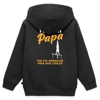 Turner Papa – Sportliche Coolness vereint - Kinder Premium Organic Zip Hoodie - Schwarz - Hinten - AI Model Kid Male (0cm)