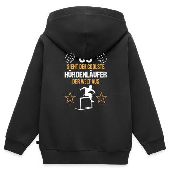 Weltbester Hürdenläufer Coolness Pur - Geschenk - Kinder Premium Organic Zip Hoodie - Schwarz - Hinten - AI Model Kid Male (0cm)