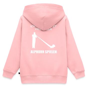Gift for Alphorn Lovers - Prefer to Play - Kids Premium Organic Zip-up Hoodie - rose - Back - AI Model Kid Female (0cm)