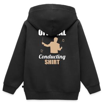 Chemise de direction officielle - cadeau pour les maestros - Sweat Premium à capuche zippé enfant bio - noir - Dos - AI Model Kid Male (0cm)
