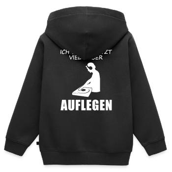 Je préfère le DJ qu’autre chose comme cadeau - Sweat Premium à capuche zippé enfant bio - noir - Dos - AI Model Kid Male (0cm)