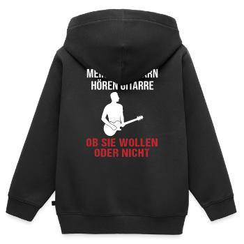 Nachbar-Gitarrensound Geschenk-Shirt - Kinder Premium Organic Zip Hoodie - Schwarz - Hinten - AI Model Kid Male (0cm)