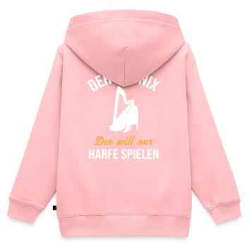 Le son inoffensif de la harpe inspire les musiciens - Sweat Premium à capuche zippé enfant bio - rose - Dos - AI Model Kid Female (0cm)