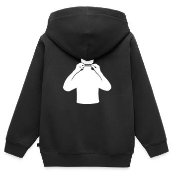Harmonica Mélodie Virtuose - Sweat Premium à capuche zippé enfant bio - noir - Dos - AI Model Kid Male (0cm)