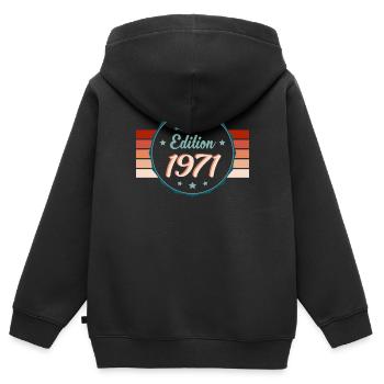 Exklusiv 1971 - Retro Geburtsjahrgang - Kinder Premium Organic Zip Hoodie - Schwarz - Hinten - AI Model Kid Male (0cm)