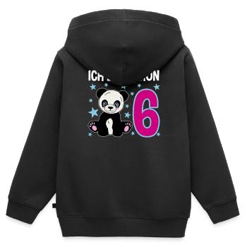 Sechs Jahre – Panda-Lächeln - Kinder Premium Organic Zip Hoodie - Schwarz - Hinten - AI Model Kid Male (0cm)