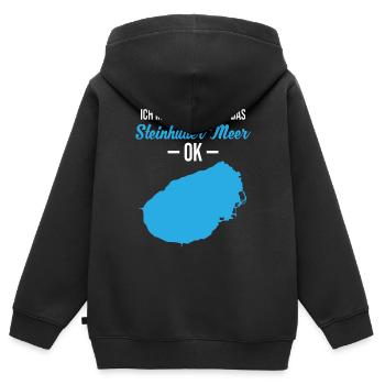 Tout simplement Steinhuder Meer Okay - Sweat Premium à capuche zippé enfant bio - noir - Dos - AI Model Kid Male (0cm)
