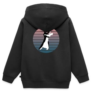 Weiß-Schwarz Tanzpaar Eleganz in Bewegung Geschenk - Kinder Premium Organic Zip Hoodie - Schwarz - Hinten - AI Model Kid Male (0cm)