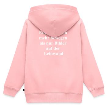 Cadeau d’émotions - Sweat Premium à capuche zippé enfant bio - rose - Dos - AI Model Kid Female (0cm)