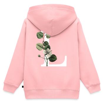 Grüner botanischer Buchstabe L - Kinder Premium Organic Zip Hoodie - Rosa - Hinten - AI Model Kid Female (0cm)