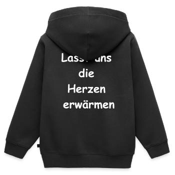 Frohes Fest Geschenk - Kinder Premium Organic Zip Hoodie - Schwarz - Hinten - AI Model Kid Male (0cm)