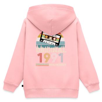 Vintage 1991 33 Jahre Jubiläumsgeschenk - Kinder Premium Organic Zip Hoodie - Rosa - Hinten - AI Model Kid Female (0cm)