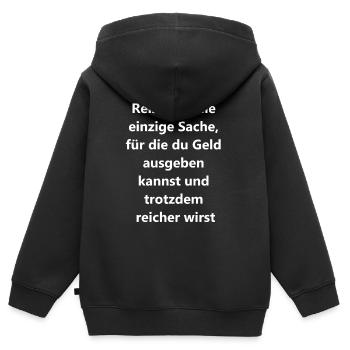 Bon - Sweat Premium à capuche zippé enfant bio - noir - Dos - AI Model Kid Male (0cm)
