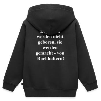 Buchhaltungs-Guru Geschenk - Kinder Premium Organic Zip Hoodie - Schwarz - Hinten - AI Model Kid Male (0cm)