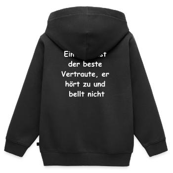 Mein treuer Begleiter - Kinder Premium Organic Zip Hoodie - Schwarz - Hinten - AI Model Kid Male (0cm)
