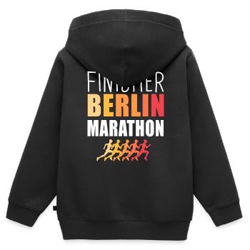 Finisher Berlin Marathon Lauf Laufen - Kinder Premium Organic Zip Hoodie - Schwarz - Hinten - AI Model Kid Male (0cm)
