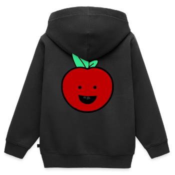 Apple smile - Kids Premium Organic Zip-up Hoodie - black - Back - AI Model Kid Male (0cm)