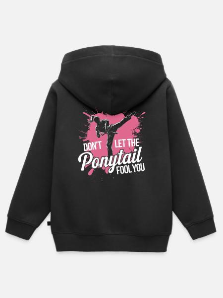 Karate mit Entschlossenheit - Kinder Premium Organic Zip Hoodie - Schwarz