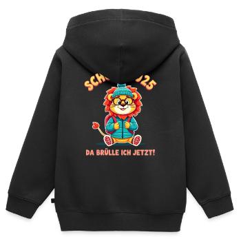 Kinder Schulkind 2025 Junge Einschulung Mädchen - Kinder Premium Organic Zip Hoodie - Schwarz - Hinten - AI Model Kid Male (0cm)