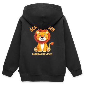 Kinder Schulkind - 2025 Einheitstag - Kinder Premium Organic Zip Hoodie - Schwarz - Hinten - AI Model Kid Male (0cm)