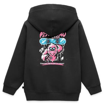 Pistensau - Snowboard - Schnee - Snowboarder - Kinder Premium Organic Zip Hoodie - Schwarz - Hinten - AI Model Kid Male (0cm)