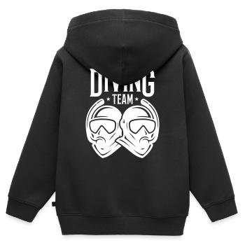Diving Team Diving - Kids Premium Organic Zip-up Hoodie - black - Back - AI Model Kid Male (0cm)