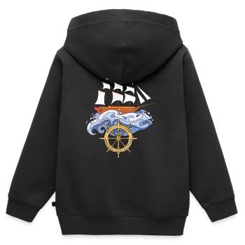 Segelschiff - Kinder Premium Organic Zip Hoodie - Schwarz - Hinten - AI Model Kid Male (0cm)