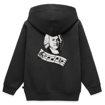 bach noten 3col vers2 - Kinder Premium Organic Zip Hoodie - Schwarz - Hinten - AI Model Kid Male (0cm)