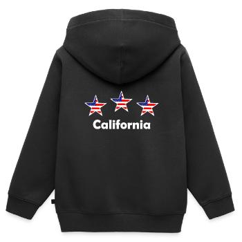 Kalifornien - Kinder Premium Organic Zip Hoodie - Schwarz - Hinten - AI Model Kid Male (0cm)