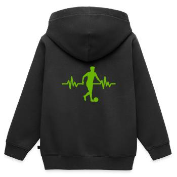 Herzschlag - Soccer / Sportverein Kicker Fußball - Kids Premium Organic Zip-up Hoodie - black - Back - AI Model Kid Male (0cm)