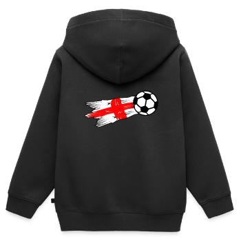 Football anglais - Sweat Premium à capuche zippé enfant bio - noir - Dos - AI Model Kid Male (0cm)