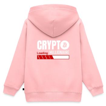 Crypto Millionaire Laden - bitcoin - Kinder Premium Organic Zip Hoodie - Rosa - Hinten - AI Model Kid Female (0cm)