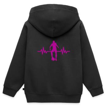 Herzschlag - Soccer / Sportverein Kicker Fußball - Kids Premium Organic Zip-up Hoodie - black - Back - AI Model Kid Male (0cm)