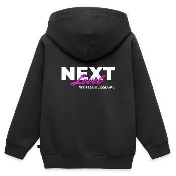 Passez au niveau supérieur avec SCHEISSEGAL - Sweat Premium à capuche zippé enfant bio - noir - Dos - AI Model Kid Male (0cm)