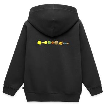 système solaire - Sweat Premium à capuche zippé enfant bio - noir - Dos - AI Model Kid Male (0cm)