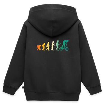 Fahrrad Evolution Mountainbike - Kinder Premium Organic Zip Hoodie - Schwarz - Hinten - AI Model Kid Male (0cm)
