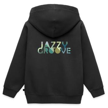 Jazzy Groove Jazz Musik - Kinder Premium Organic Zip Hoodie - Schwarz - Hinten - AI Model Kid Male (0cm)