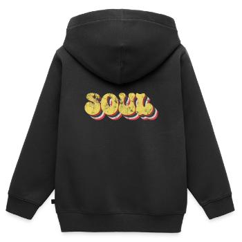 Soul Retro - Kids Premium Organic Zip-up Hoodie - black - Back - AI Model Kid Male (0cm)