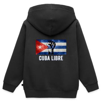 Patria Y Vida - Viva Cuba Libre SOS Cuba - Sweat Premium à capuche zippé enfant bio - noir - Dos - AI Model Kid Male (0cm)
