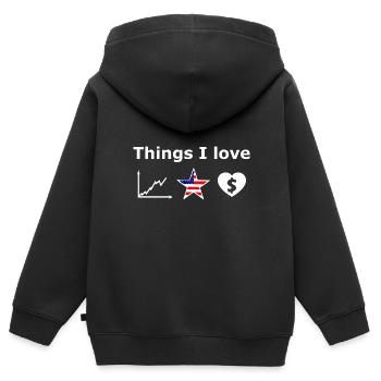 Der Börsen Millionär - Kinder Premium Organic Zip Hoodie - Schwarz - Hinten - AI Model Kid Male (0cm)