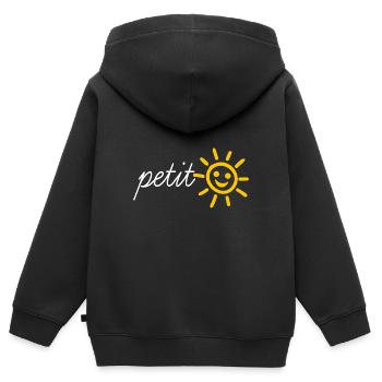 Notre rayon de soleil et notre chéri soleil rieur - Sweat Premium à capuche zippé enfant bio - noir - Dos - AI Model Kid Male (0cm)