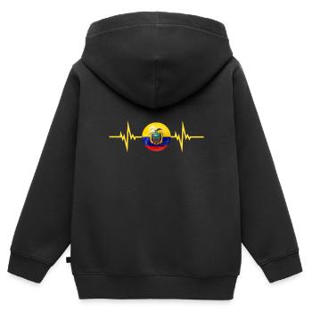 Ecuador Fußball 2022 Herzschlag Ecuador - Kinder Premium Organic Zip Hoodie - Schwarz - Hinten - AI Model Kid Male (0cm)