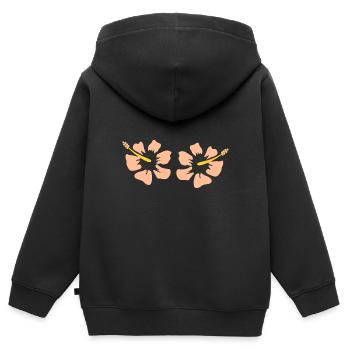 Blume pastell Blume Blumen pastell Blumen Hibiskus - Kinder Premium Organic Zip Hoodie - Schwarz - Hinten - AI Model Kid Male (0cm)