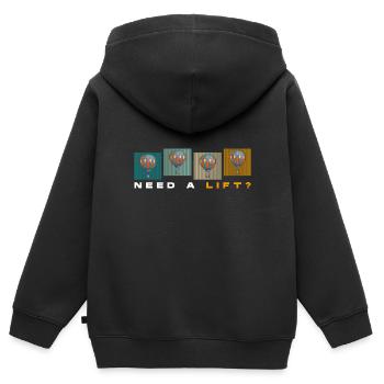 Heißluftballon Himmel - Kinder Premium Organic Zip Hoodie - Schwarz - Hinten - AI Model Kid Male (0cm)