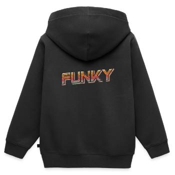 Funky Vintage Rétro - Sweat Premium à capuche zippé enfant bio - noir - Dos - AI Model Kid Male (0cm)