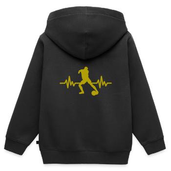 Herzschlag - Soccer / Sportverein Kicker Fußball - Kids Premium Organic Zip-up Hoodie - black - Back - AI Model Kid Male (0cm)