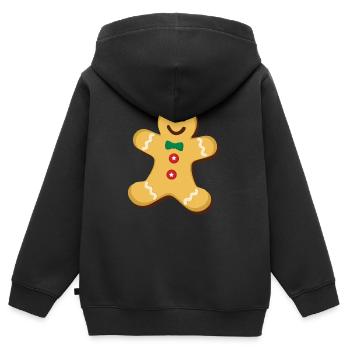 lebkuchenmann - Kinder Premium Organic Zip Hoodie - Schwarz - Hinten - AI Model Kid Male (0cm)